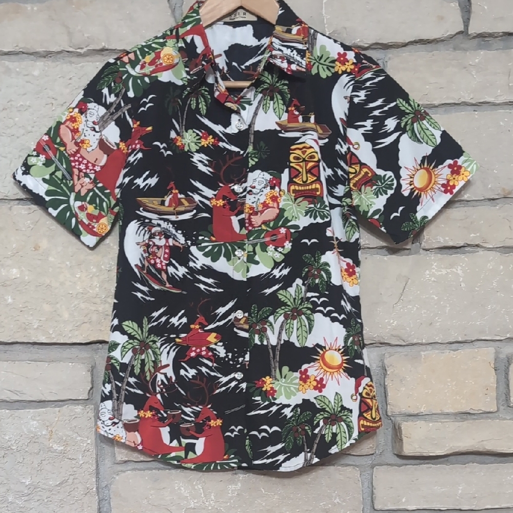 Santa Print Hawaiian Shirt